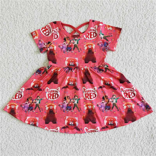 red panda girls dress summer kids skirts