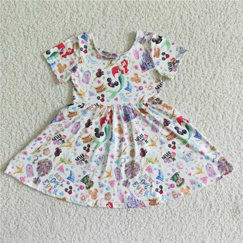 cartoon mouse princess park girls dress summer kids skirts