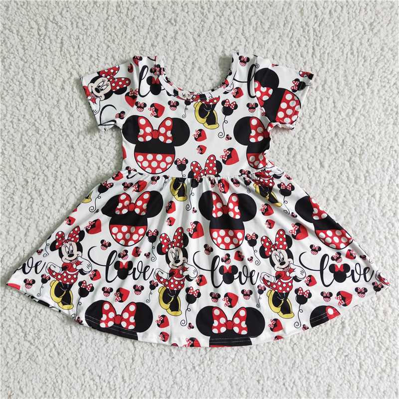 cartoon mouse girls dress summer kids skirt