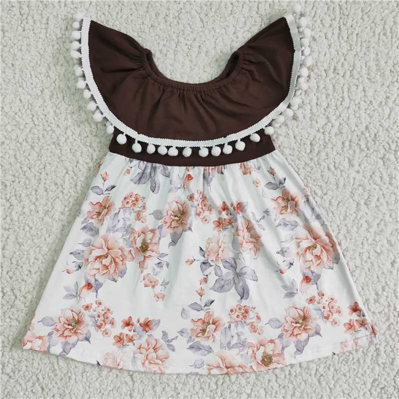 floral girls dress summer flower kids skirts