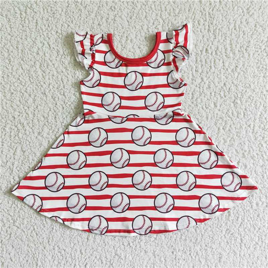 baseball girls summer dress sleeveless kids skirts