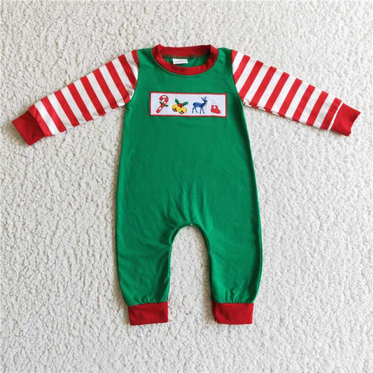 embroidery Christmas boys rompers kids jumpsuits