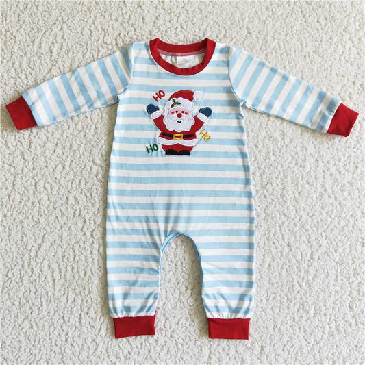 embroidery santa Christmas boys rompers kids jumpsuits