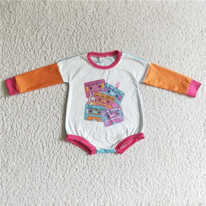 LR0150 Colorful tape disk long-sleeved jumpsuit