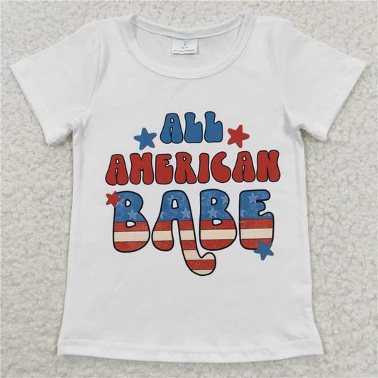 amerigan babe girls short sleeve t-shirt kids clothes