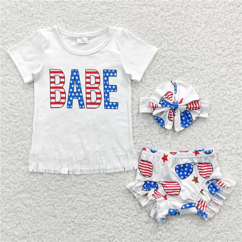 july 4th babe kids clothes Girls bummies sets baby clothing