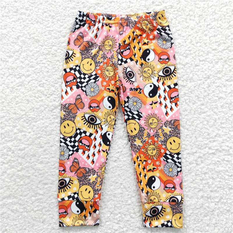 hippie smiley long pants kids trousers