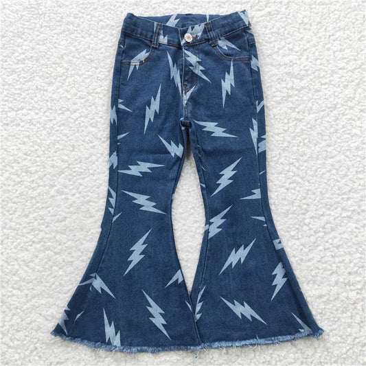 girls denim bell lightning jeans