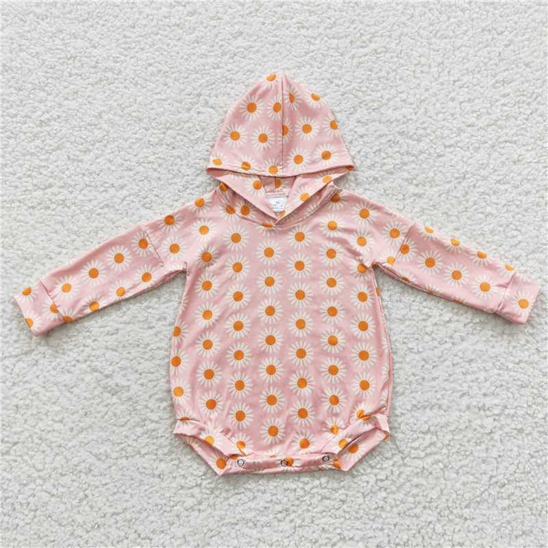 floral kids bubble long sleeve baby hooded romper