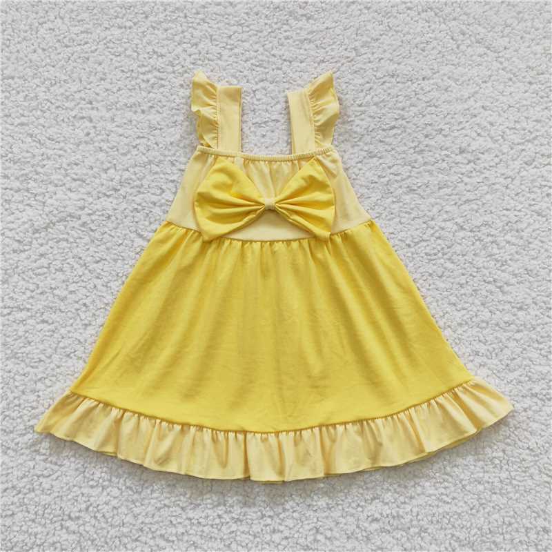 princess girls dress yellow skirt kids clothes