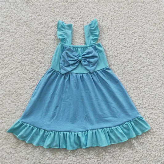 princess girls dress blue skirt kids clothes