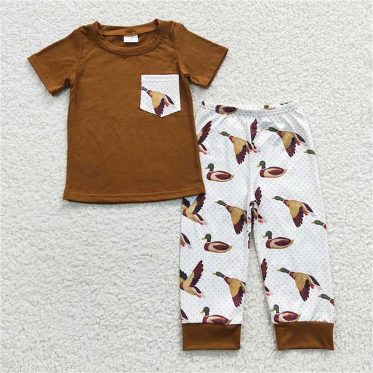 boys outfits Duck shirt & pants 2 pieces sets kids clothes