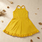 NEW RTS NO MOQ Yoga S0781 Baby Girls Yellow Athletic Active Wear Knee Length Dresses