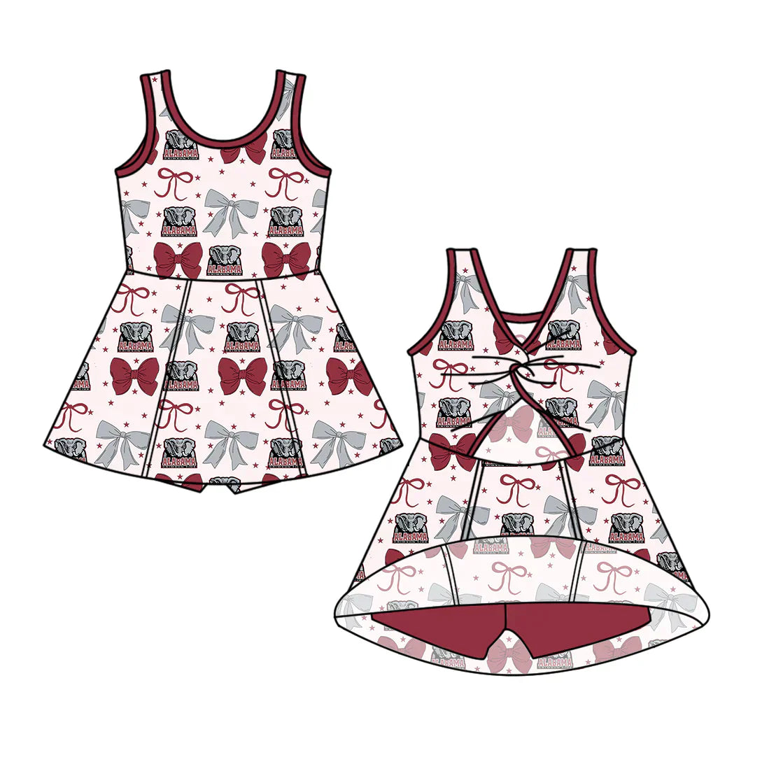 6.27Preorder (moq 5)Baby Girls Alabama Team Cheer Straps Dresses
