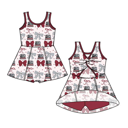 6.27Preorder (moq 5)Baby Girls Alabama Team Cheer Straps Dresses