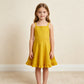 NEW RTS NO MOQ Yoga S0781 Baby Girls Yellow Athletic Active Wear Knee Length Dresses
