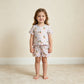 NEW RTS NO MOQ milk silk GSSO3737 Baby Girls Ducks Flowers Bows Top Pockets Short Hunting Scallop Clothes Sets