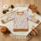 NEW RTS NO MOQ milk silk GT1658 Baby Girls Long Sleeve Colorful Stripe Bows Pumpkins Fall T-shirt Top