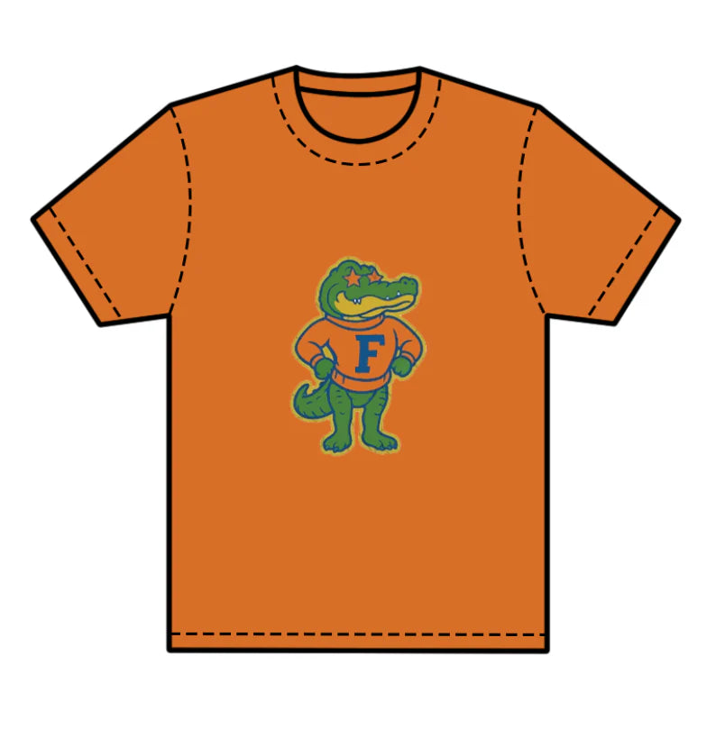 8.1preorder(moq 5) Baby Boys Orange Short Sleeves F Crocodile Team Tee Shirts Tops