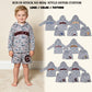 RTS NO MOQ Sibling milk silk Baby Boys Light Grey Camo Long Sleeve Hoodie Pockets Short Team Clothes Set