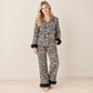 NEW RTS NO MOQ milk silk GLP3639 Adult Women Leopard Bats Button Top Pant Fur Sleeves Halloween Pajamas Set