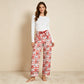 NEW RTS NO MOQ milk silk P1096 Adult Women Red Checked Santa Christmas Pockets Pants Bottom