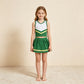 RTS NO MOQ yoga fabric GSD4238 Baby Girls Green Yellow Stripe Vest Skirt Short Yoga Active Team Clothes Set
