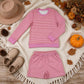 NEW RTS NO MOQ yoga fabric GLS0139 Adult Women Pink Stripe Shirt Top Short Yoga Active Clothes Set