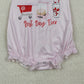 3.30 SR3780 Baby Girls Pink Flutter Sleeve Chicken Best Day Ever Ruffle Rompers