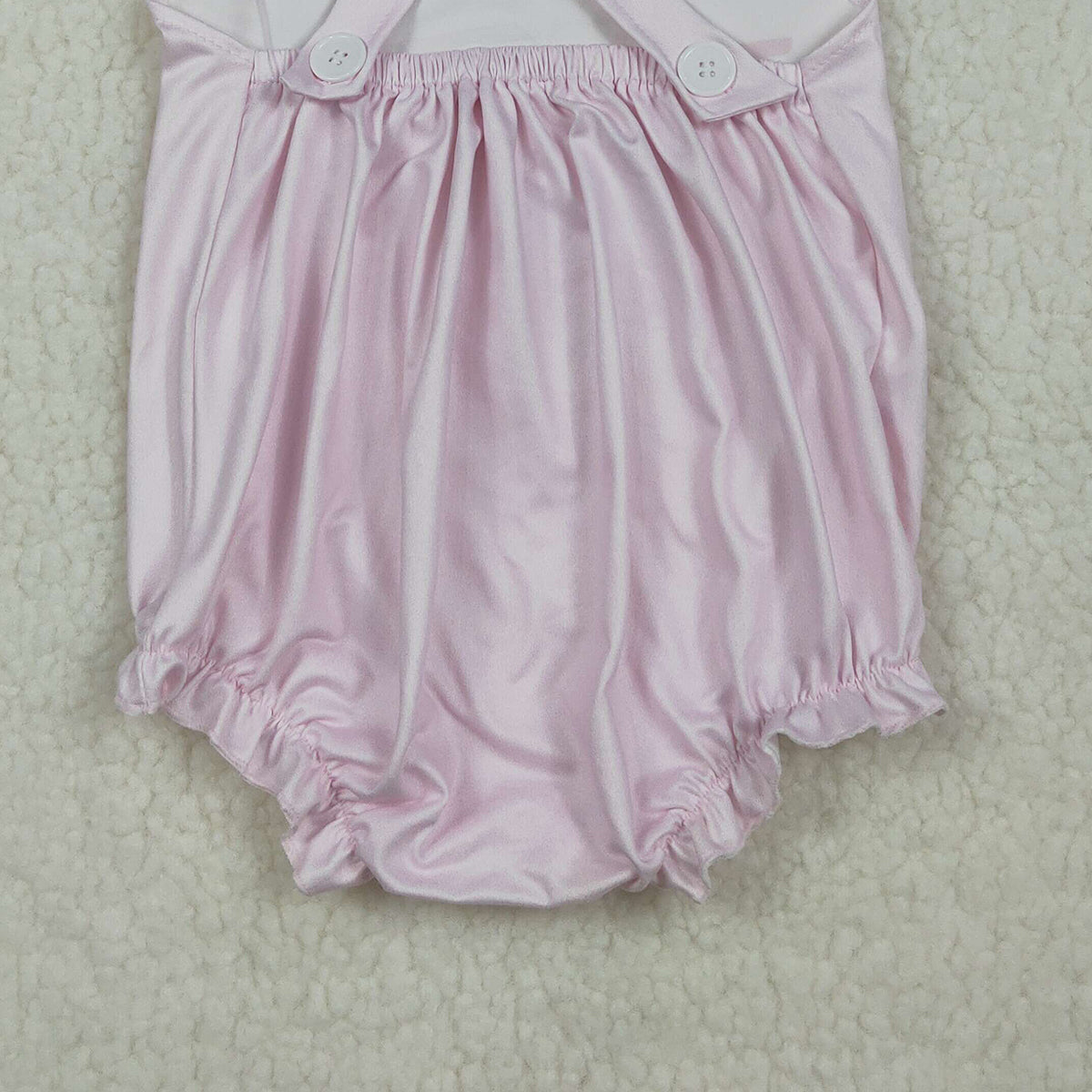 3.30 SR3780 Baby Girls Pink Flutter Sleeve Chicken Best Day Ever Ruffle Rompers