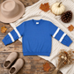 NEW RTS NO MOQ milk silk GT1860 Baby Girls Blue White Patchwork Long Sleeve Fall T-shirts Top