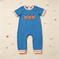 NEW RTS NO MOQ milk silk SR4285 Embroidery Pumpkins Baby Boys Short Sleeve Fall Pant Rompers