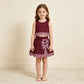 NEW RTS NO MOQ Yoga GSD4266 Baby Girls Maroon Vests Bows Skirt Short Yoga Active Scallop Clothes Set