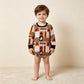 NEW RTS NO MOQ milk silk LR3239 Baby Boys Long Sleeve BOO Ghost Pumpkins Halloween Romper