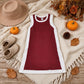 NEW RTS NO MOQ yoga fabric cotton GSD4257 Baby Girls Sleeveless White Maroon Yoga Active Knee Length Dresses