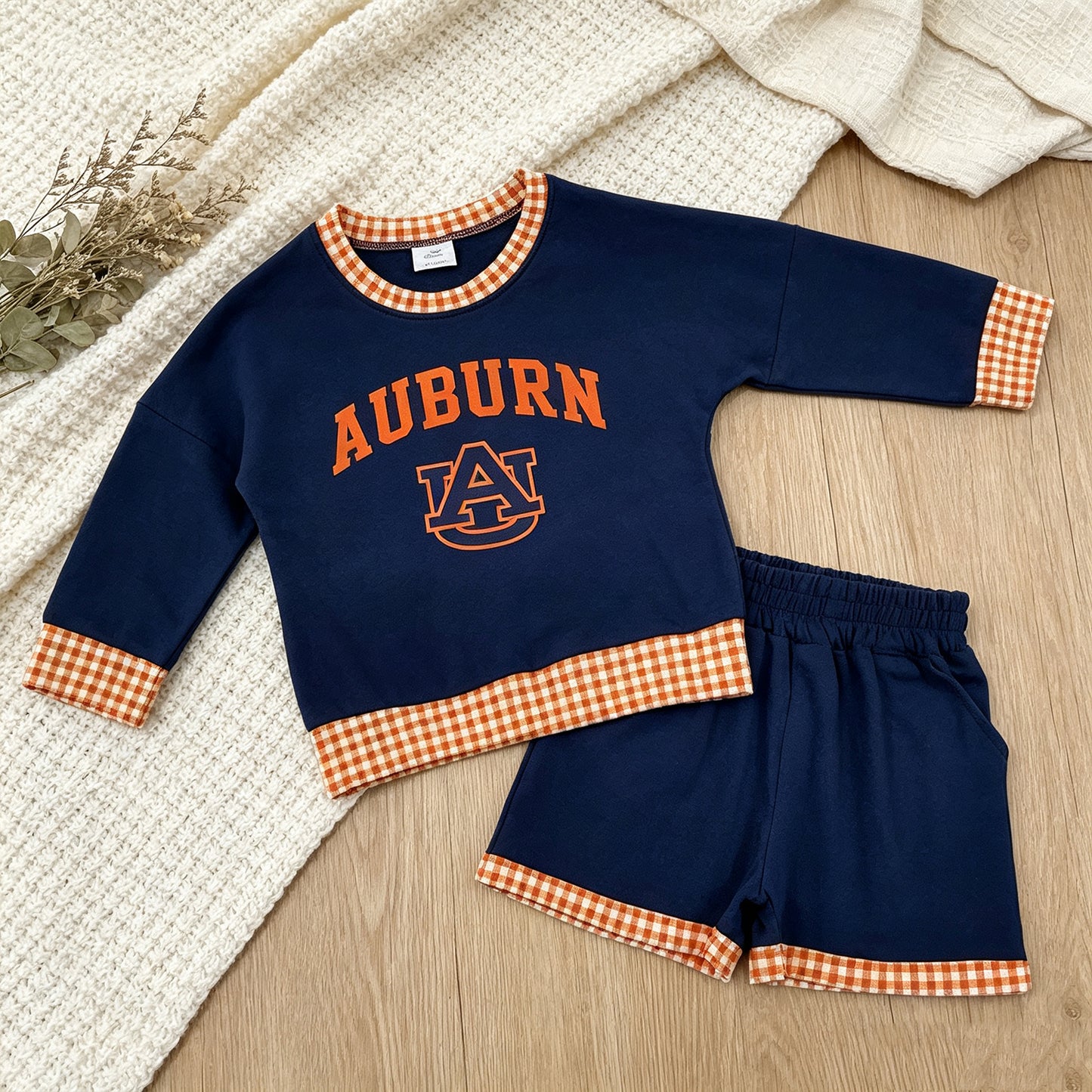NEW RTS NO MOQ Vinyl GLS0162 Baby Boys Vinyl AU Long Sleeve Top Pockets Short Team Clothes Set