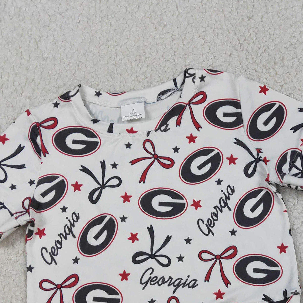 3.30 GSSO3250 Baby Girls Star Bows Scallop Shorts Team Clothes Sets