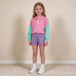 NEW RTS NO MOQ cotton GLS0193（GT1820+SS0991） Baby Girls Long Sleeve Patchwork Zip Pullovers Short Clothes Sets