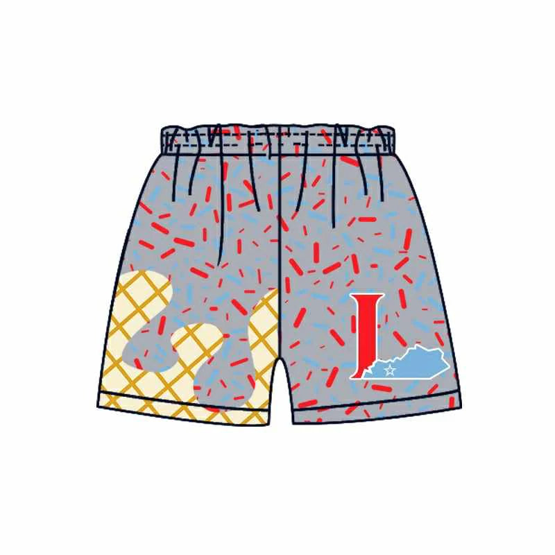 7.1Preorder (moq 5)Baby Boys Drip Grey L Sprinkles Team Shorts Bottoms