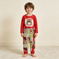 NEW RTS NO MOQ milk silk BLP0375 Baby Boys Cowboy Christmas Red Tops Pants Clothes Sets