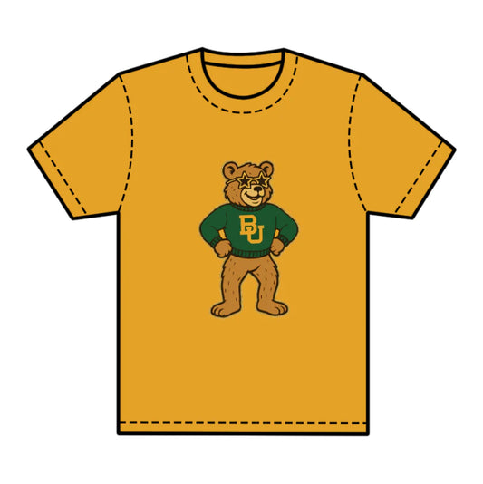 8.1preorder(moq 5) Baby Boys Yellow Short Sleeves Bear BU Team Tee Shirts Tops