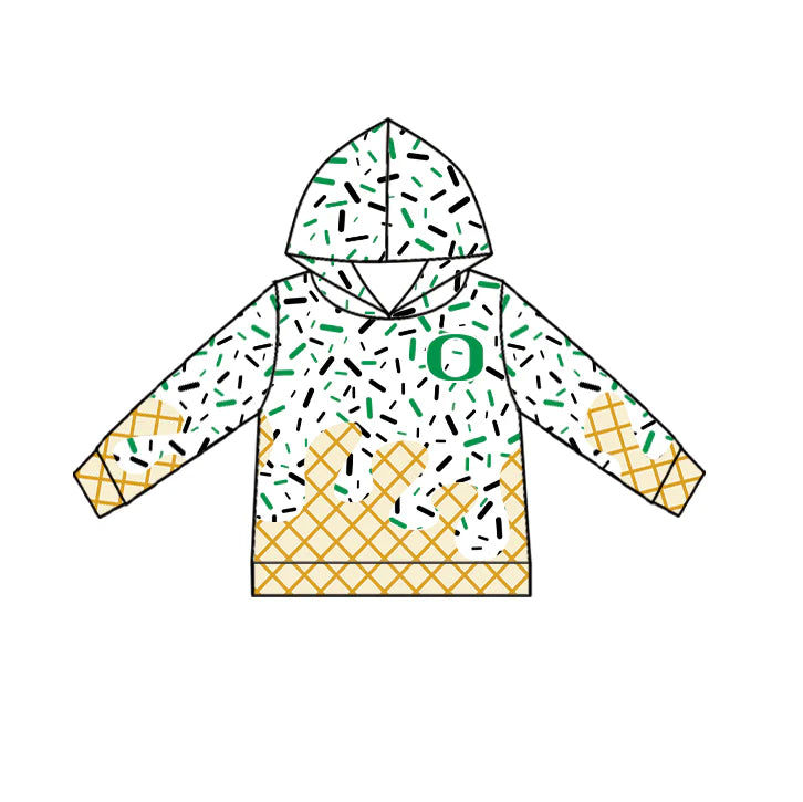 6.30Preorder (moq 5)Baby Boys Green O Long Sleeves Drip Team Hoodies Top