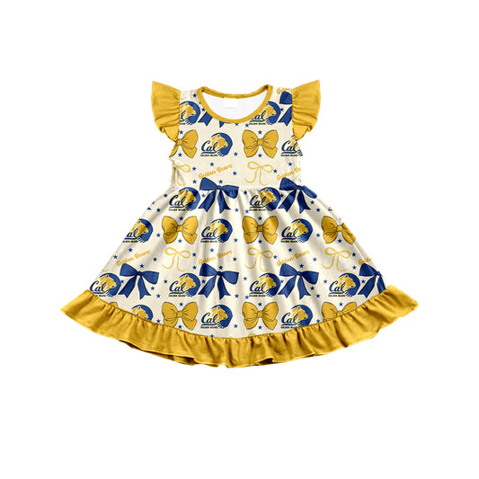 6.24 Blue letter yellow bow dress
