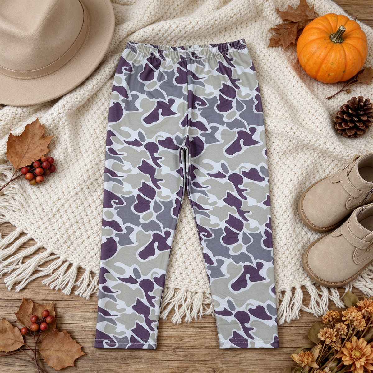 NEW RTS NO MOQ No moq milk silk P1191 Baby Boys Southern Grey Camo Leggings Pant Bottom