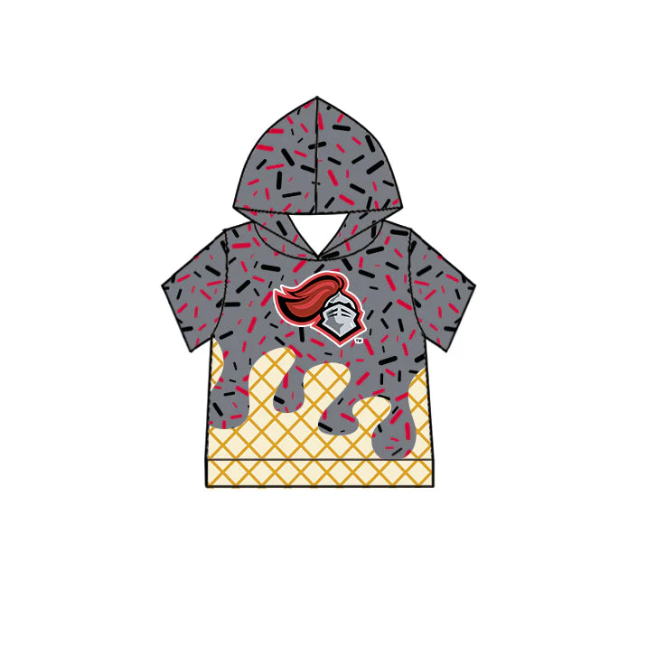7.2Preorder (moq 5)Baby Boys Gray Short Sleeves Spartan Drip Team Hoodies Top