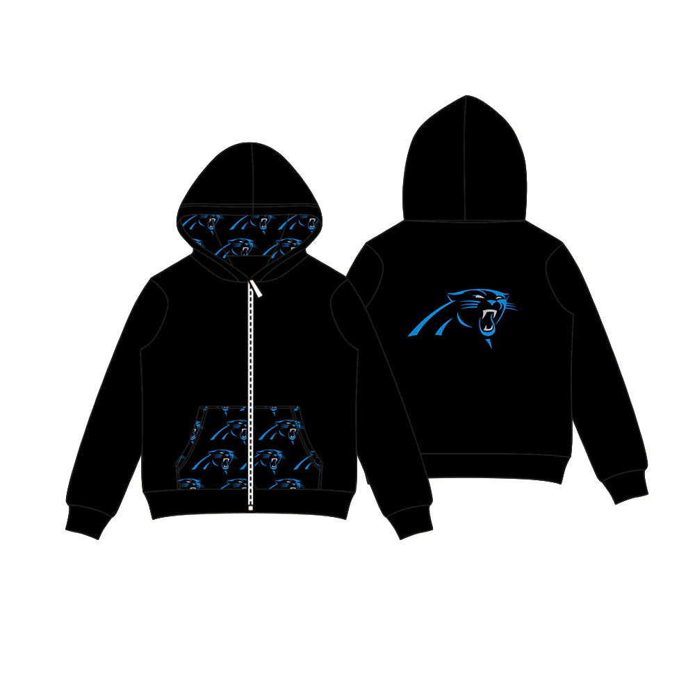 8.5Preorder (moq 5)Baby Boys Hot Blue Bulls Team Pocket Zipper Hoodies Tops