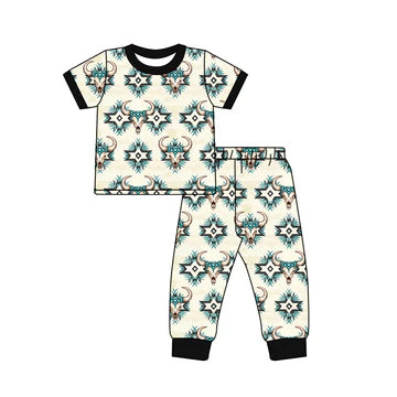 5.26 Bull head boy short sleeve suit