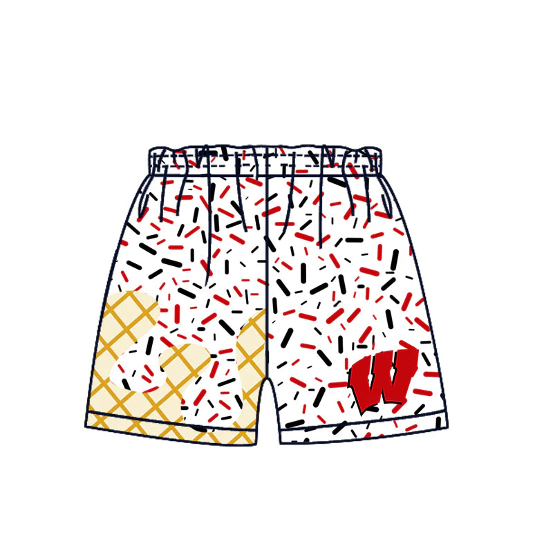 7.2Preorder (moq 5)Baby Boys Red W Drip Team Shorts Bottom