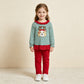 RTS NO MOQ milk silk GLP3494 Embroidery Lights Dog Baby Girls Green Stripe Tunic Leggings Christmas Clothes Sets