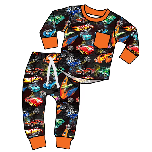 6.19 Cartoon Car Pocket Boys Long Sleeve Suit